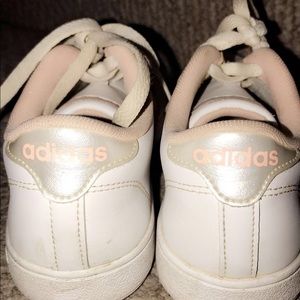 Adidas sneakers. White with light pink and silver